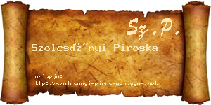 Szolcsányi Piroska névjegykártya