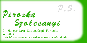 piroska szolcsanyi business card