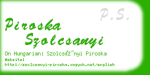 piroska szolcsanyi business card